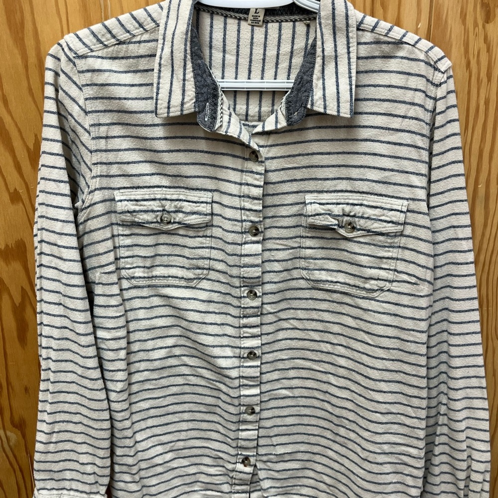 Striped Button-Up Shirt